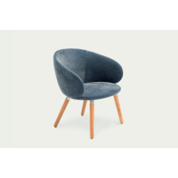 Kivi | 1959 - chair / oak / stainless steel ring / fabric soft  